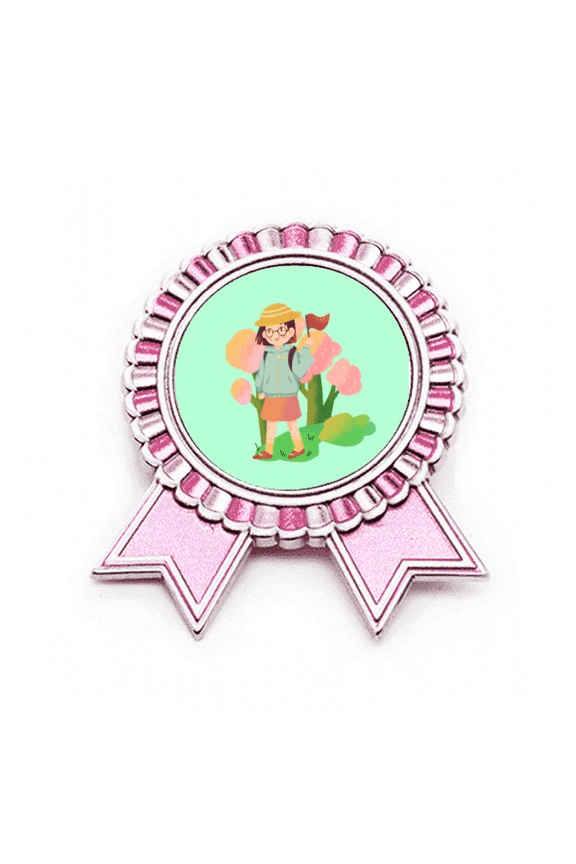 Travel Wizzard Pathfinding Guide Excursion Badge Brooch Pin Pink Winner Award Medal