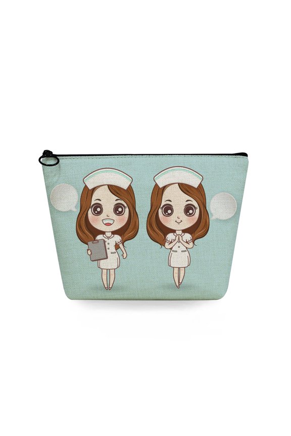 Travel Women's Cosmetic Case Toiletry Bag Cartoon Nurse Doctor Print Makeup Bag Portable Heat Transfer Fashion Clutch Ph Bags