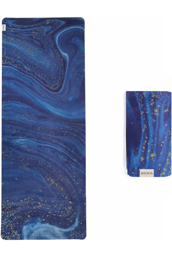Travel Yoga Mat 1.5mm | Foldable, Lightweight for Backpacking, Retreat, Outdoors, Gym, Pilates | Exercise Mat | Machine Washable