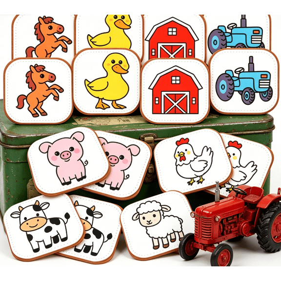 Travel-friendly Quiet Game, Soft Felt Farm Animal Memory Game, Compact & Lightweight, Fun Entertainment Anywhere