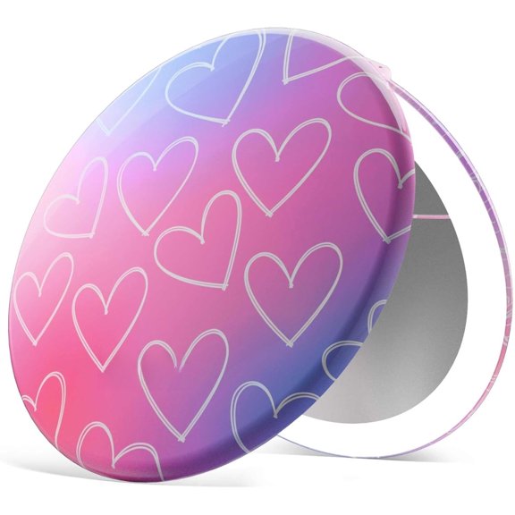 Travel makeup mirror with light, rechargeable, 10x/1x magnification, extra-large 5-inch width | Portable makeup mirror