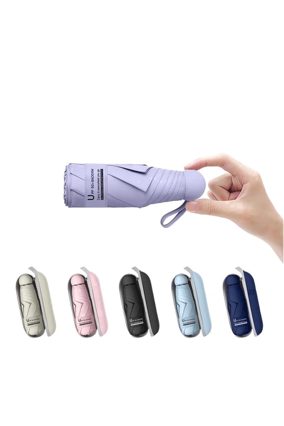 Travel Essentials Mini Umbrella for Purse With Case Small Compact UV Sun Protection Lightweight Tiny Pocket Manual Open Close Umbrella for Women Kids and Men Fits Purse Backpack