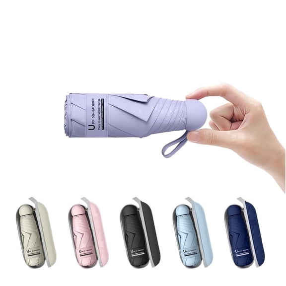 BEKPUME Travel Essentials Mini Umbrella for Purse With Case Small Compact UV Sun Protection Lightweight Tiny Pocket Manual Open Close Umbrella for Women Kids and Men Fits Purse Backpack