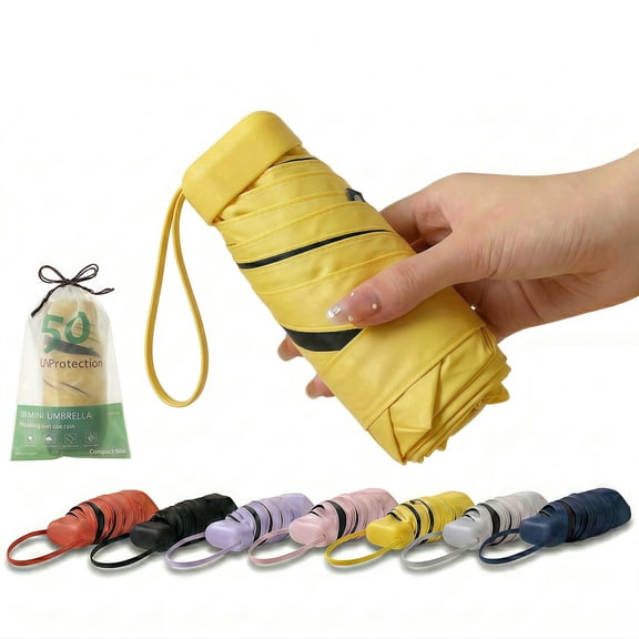 BEKPUME Mini Travel Umbrella Small Compact UV Blocking Manual Open Close Portable Sun Protection for Women Kids and Men