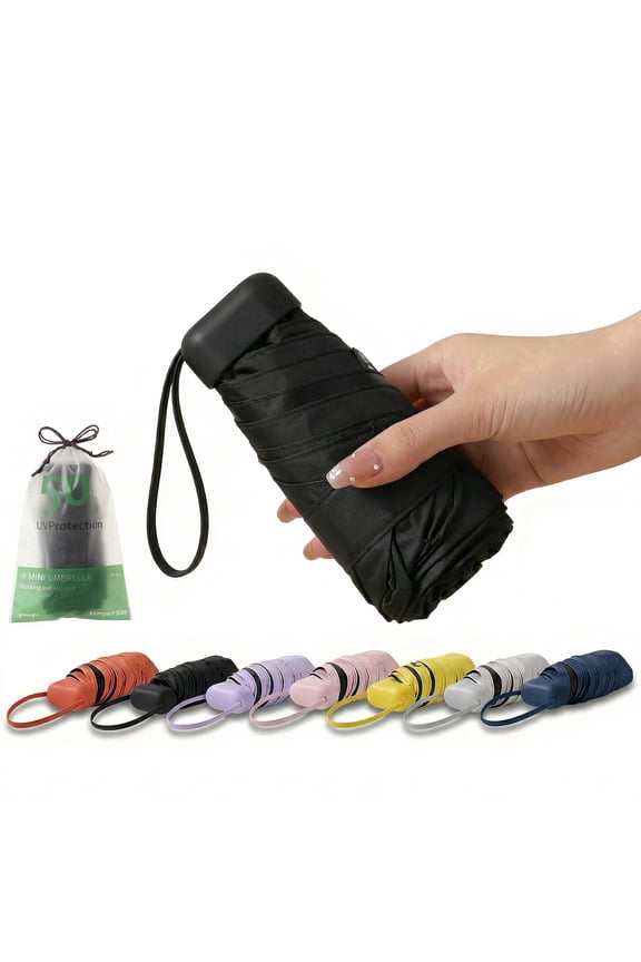 Mini Travel Umbrella Small Compact UV Blocking Manual Open Close Portable Sun Protection for Women Kids and Men