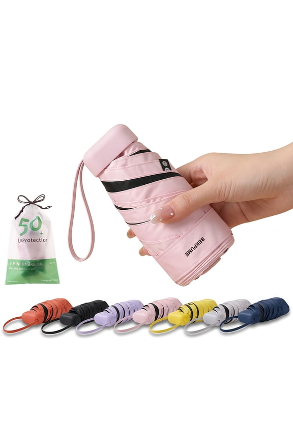 Mini Travel Umbrella Small Compact UV Blocking Manual Open Close Portable Sun Protection for Women Kids and Men
