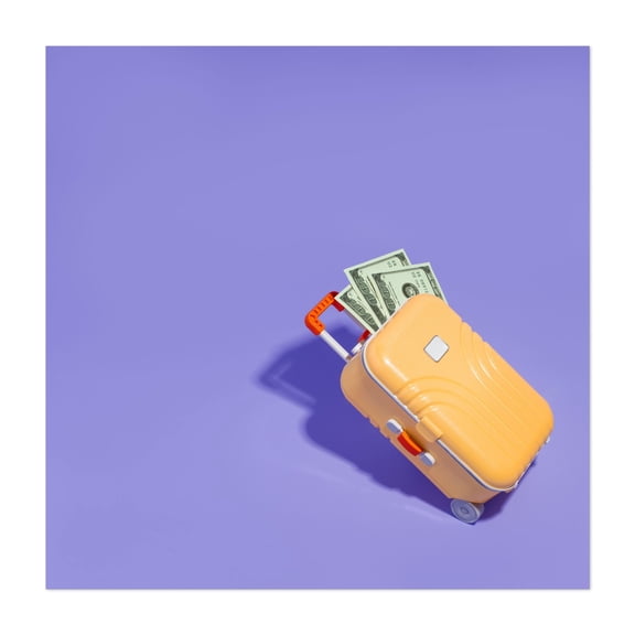 Travel money - Photography Minimalist Humor Pop Art Modern Art Surrealism Abstract Unframed Wall Art Print 32 x 32 inches