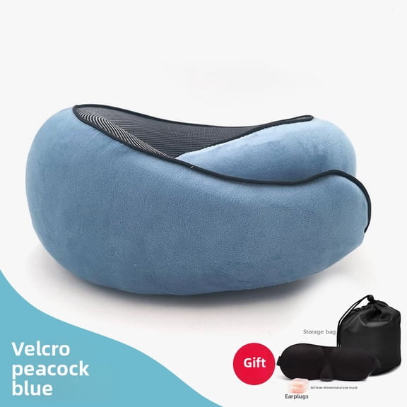 Travel pillow, memory foam u-shaped pillow, slow rebound neck pillow, comfortable and soft, no pressure, free eye mask, earplugs and storage bag
