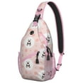 thumbnail image 1 of Travel sling bag, Waterproof chest sling pack for hiking, Adjustable strap, Lightweight, Crossbody bag with Cartoon, Panda Lovers design, 1 of 5
