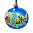 thumbnail image 1 of Travel to the USA Glass Ball Christmas Ornament 4 Inches, 1 of 5