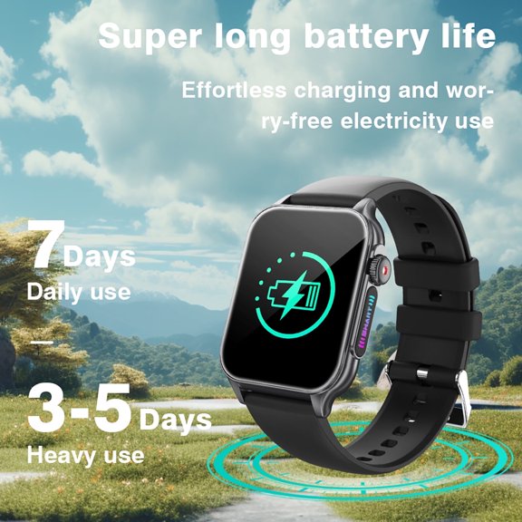 1.96 Inch Smart Watch with RGB Wing light Bluetooth Call 100+ Sport Modes,Creative Dials For Android Ios
