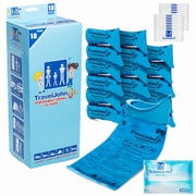 TravelJohn Jr. Disposable Urinal for All Genders, Adults, and Children 18 Pack Designed for Emergencies, Travel, Camping, Long Car Rides, and more - 20oz/600ml capacity TJ1H