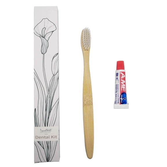 TravelWell Individually Wrapped Disposable Toothbrush and Toothpaste Boxed 200 Sets per Case Flower Series
