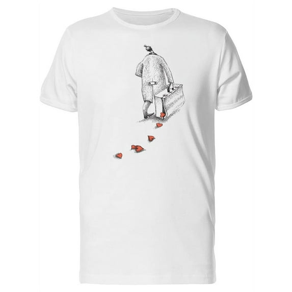 Traveler And Hearts On His Way Tee Men's -Image by Shutterstock