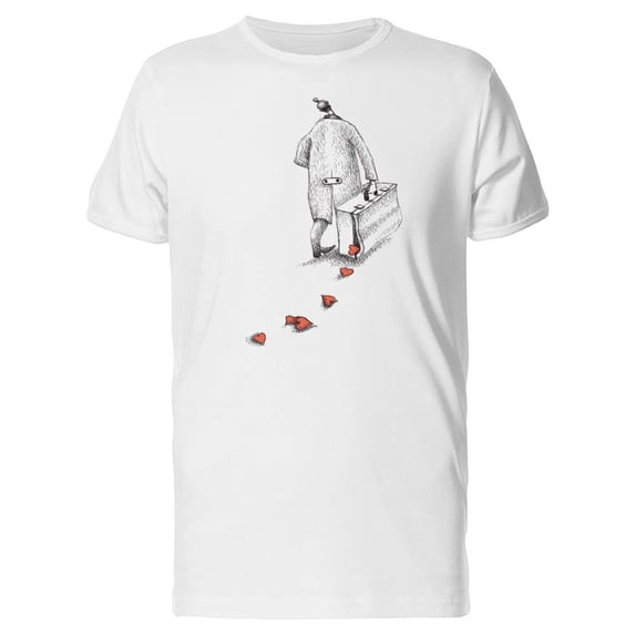 Traveler And Hearts On His Way Tee Men's -Image by Shutterstock