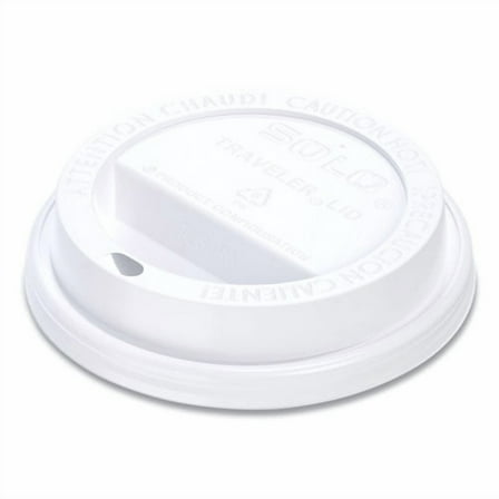 Traveler Cappuccino Style Dome Lid, Fits 10 oz Hot Cups, Plastic, White, 100/Pack, 10 Packs/Carton | Bundle of 2