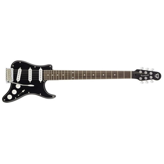 Traveler Guitar Travelcaster Deluxe Electric Guitar (Gloss Black, HD Catalpa Fretboard)