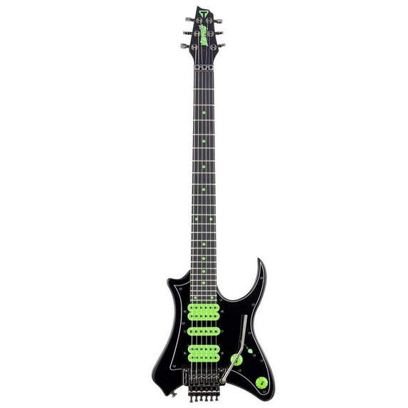 Traveler Guitar Vaibrant Deluxe V88X Electric Guitar (Cosmic Black, Ebony Fretboard)