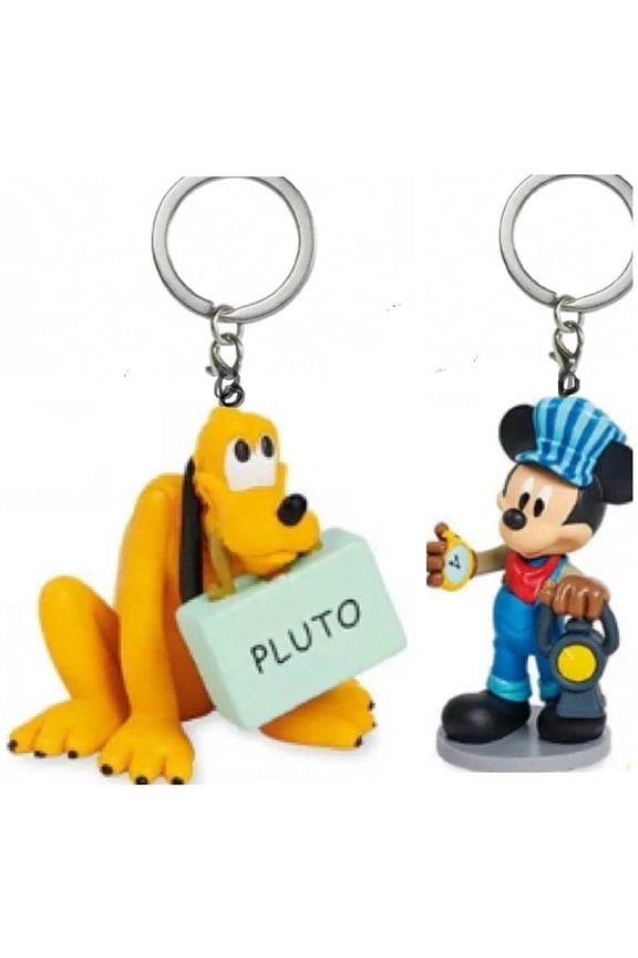 Traveler Railroad Pluto & Railroad Construction Key Ring Keychain PVC Set