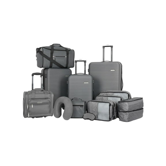 Travelers Club 14 Pc. Upright Travel Set - Gray