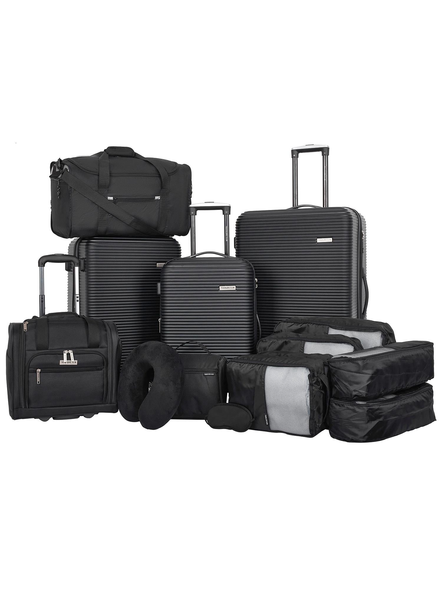 Travelers Club 14 Piece Value Travel Luggage Set - Black - Walmart.com