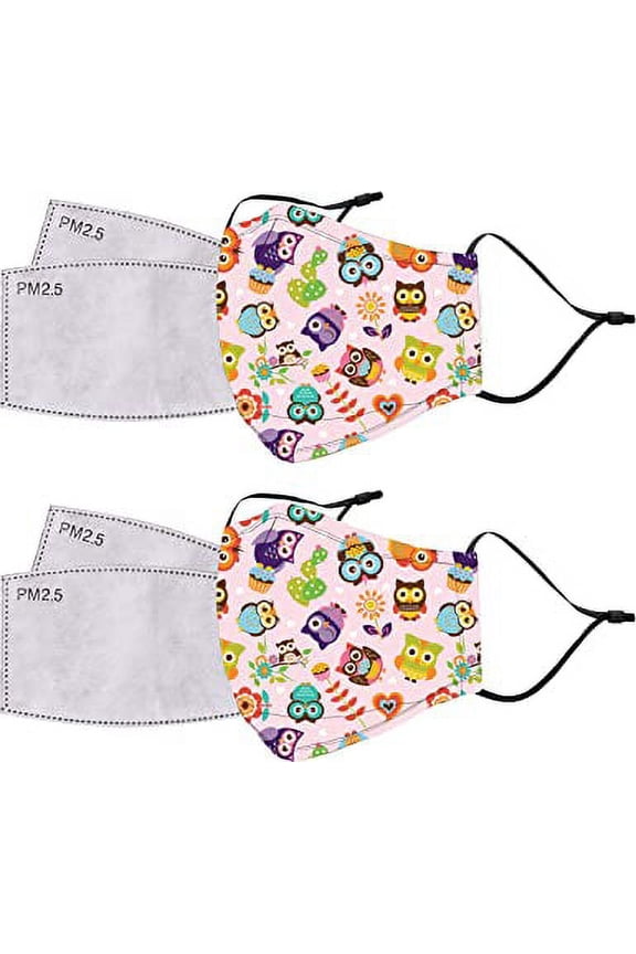 2 Reusable/Washable Kids Face Masks with 4 Replacement Filters