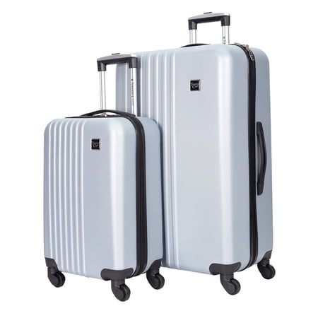 Travelers Club 2-piece Adult Hard Side Spinner Rolling Luggage Set - Silver