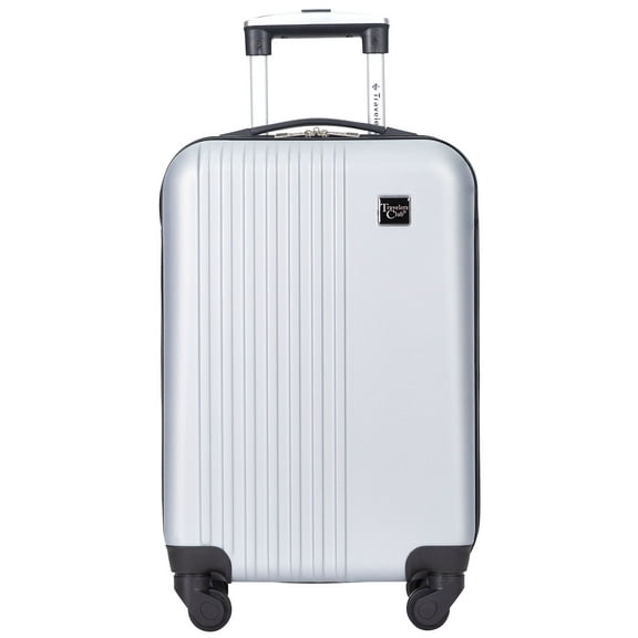 Travelers Club Hard Side 20-inch Spinner Rolling Carry-on Luggage, Silver