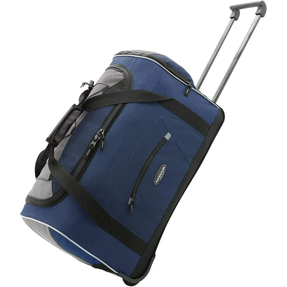 Travelers Club 22 in. Rolling Duffel Bag - Navy/Black