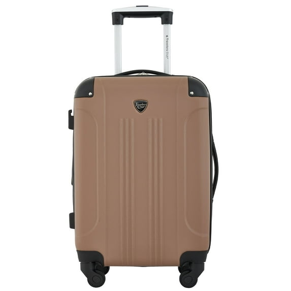 Travelers Club 20" Expandable Rolling Hard Side Carry-on Luggage, Mocha Brown