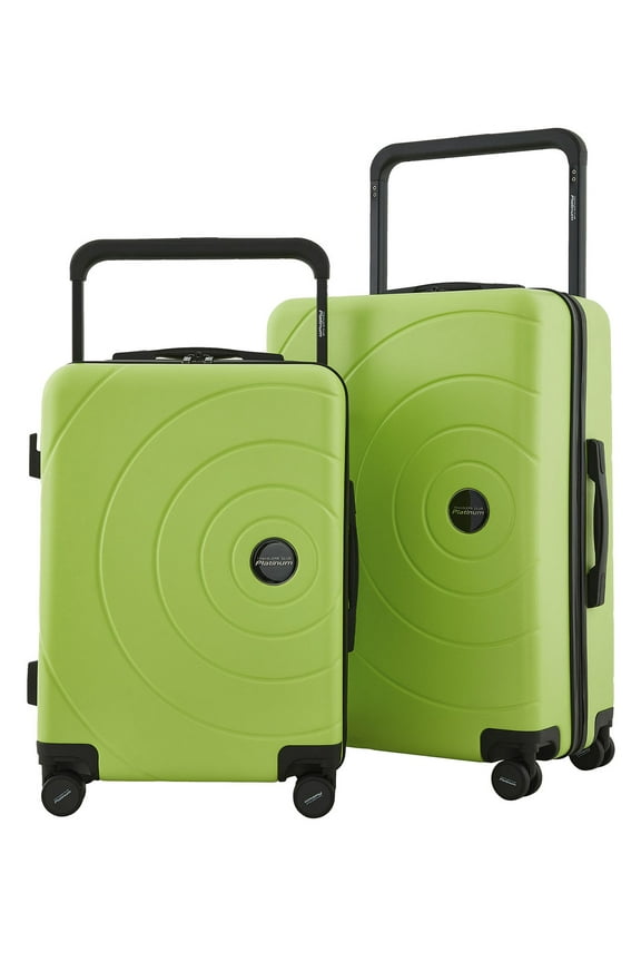 2pc Rolling Hard Case Travel Luggage Set with Extra Wide Telescopic Handle , Lime