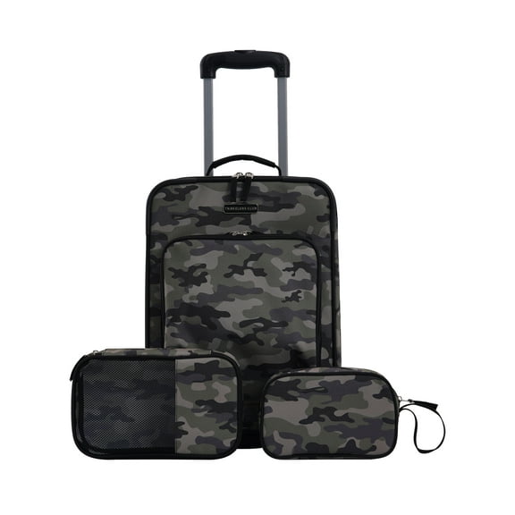 Travelers Club 3 Piece Kid's and Junior Rolling Travel Luggage Set, Camo