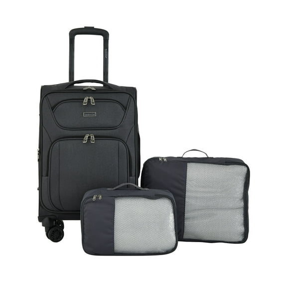 Travelers Club 3-Piece Rolling Soft Side Travel Luggage Set - Forged Iron Gray