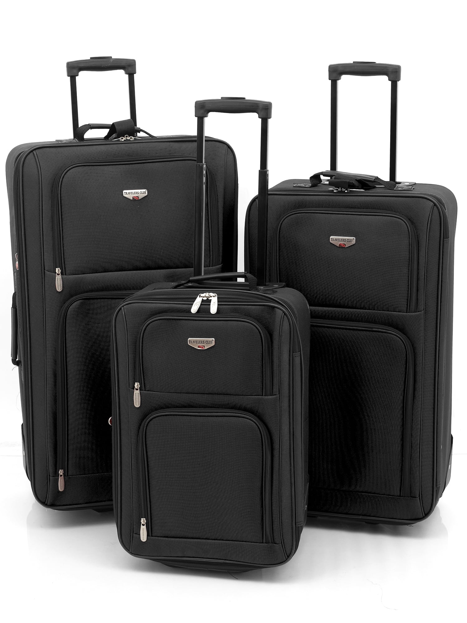 Travelers Club 3 pc. Genova softside rolling luggage set Black