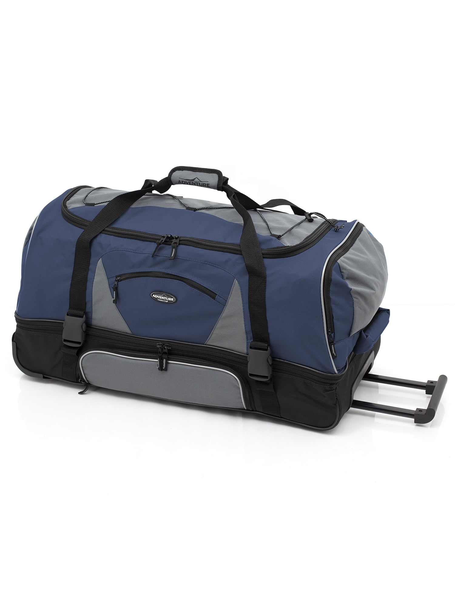 Travelers Club 30" Adult Drop-Bottom Rolling Duffel with Telescopic Handle, Blue