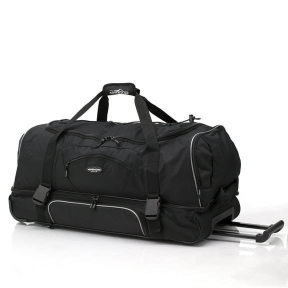 Travelers Club 30" Drop-Bottom Rolling Duffel with Telescopic Handle - Black