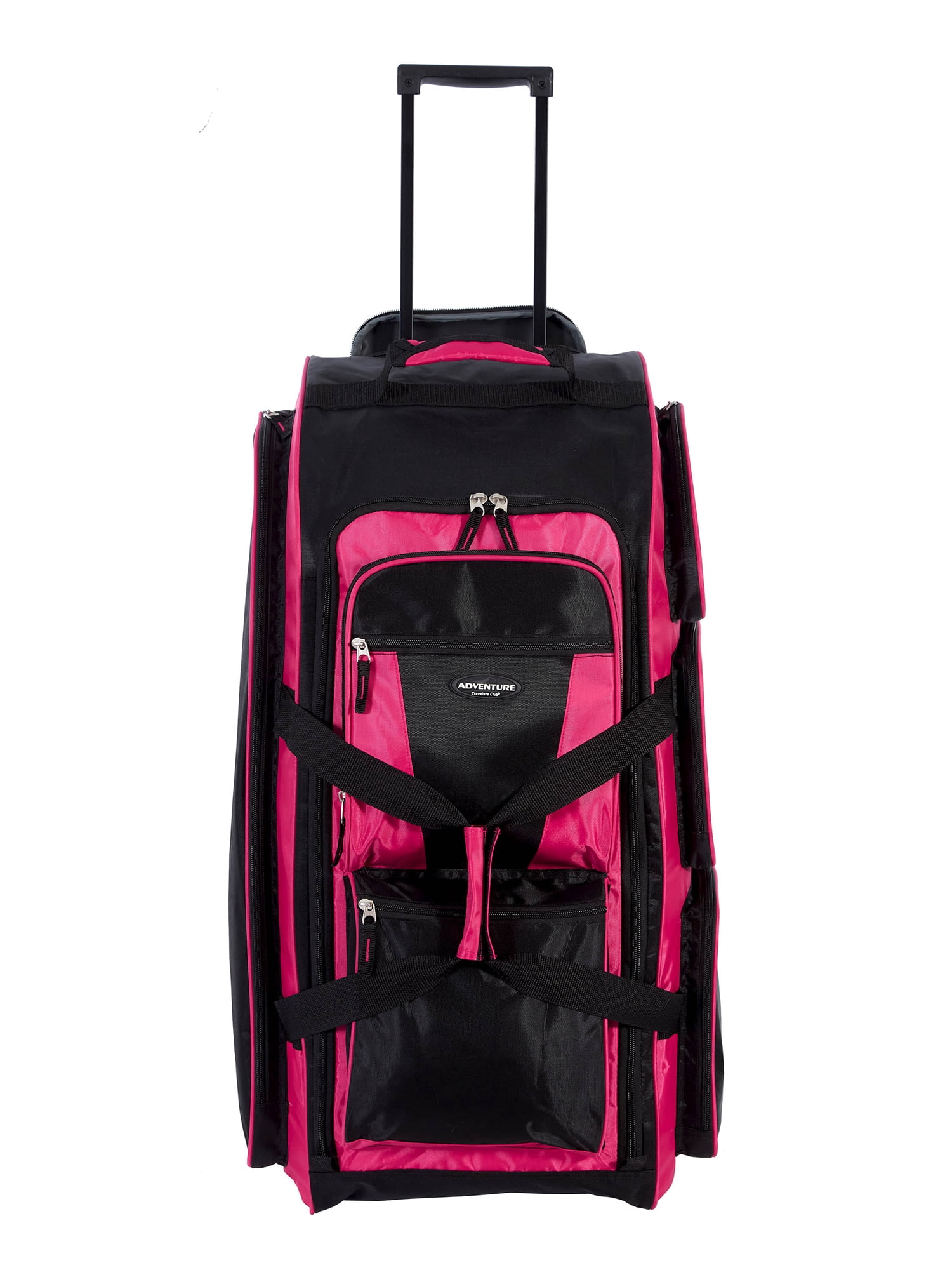 Travelers Club 30-inchAdult and Kids Rolling Multi-Pocket Upright Duffel - Hot Pink
