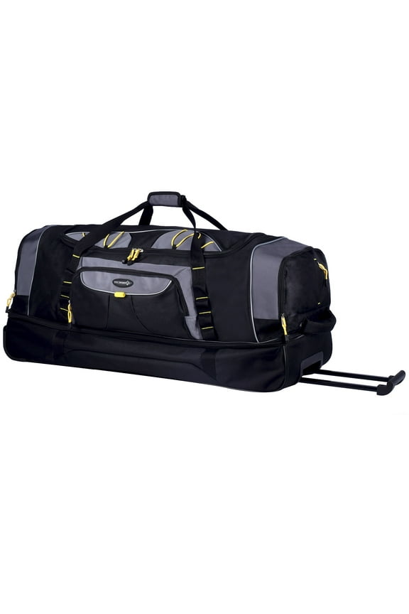 36" 2-Section Drop-Bottom Rolling Duffel, Black