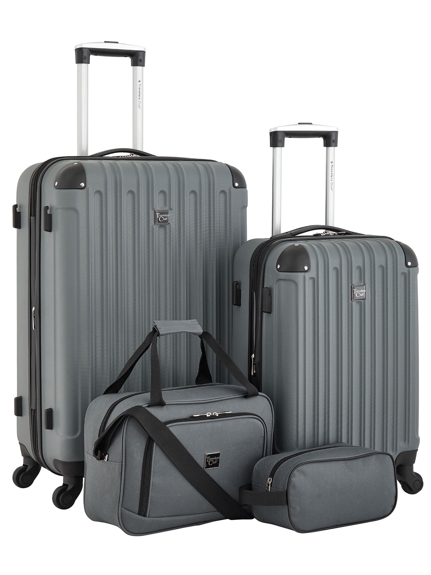 Travelers Club 4-Piece Hard Side Spinner Travel Luggage Set, Mocha
