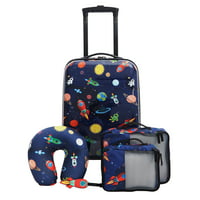 Deals on Travelers Club 5-Piece Kids Hard Side Luggage Travel Set