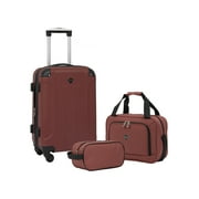 Travelers Club Chicago 3 Piece Expandable Carry-on Hardside Luggage Set, - Apple Butter