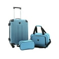 thumbnail image 1 of Travelers Club Chicago 3 Piece Expandable Carry-on Hardside Luggage Set, Teal, 1 of 13