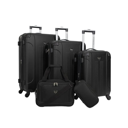 Travelers Club Chicago Plus 5pc Expandable Hardside Luggage Set, Black