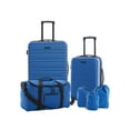 thumbnail image 1 of Travelers Club Hard Side 6 Piece Value Travel Luggage Setwith Spinner Wheels - Blue, 1 of 18