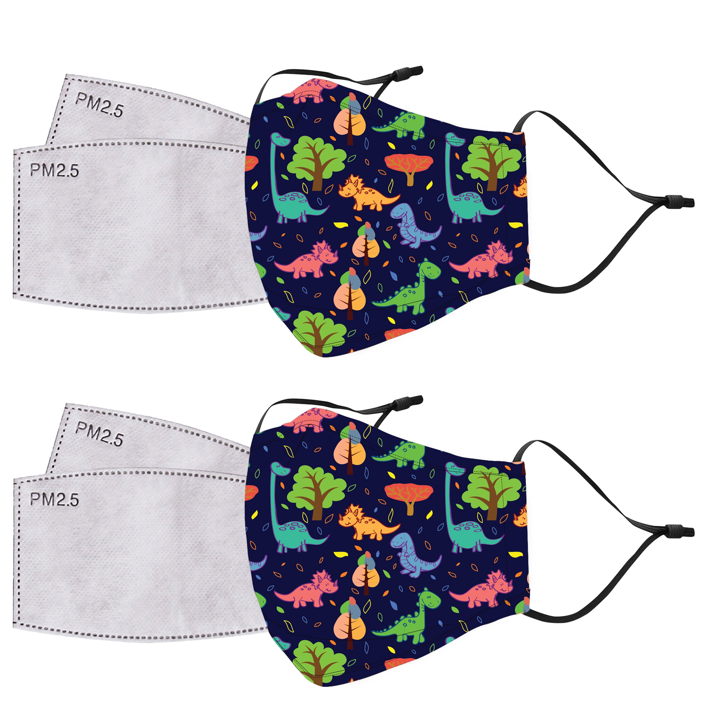 Travelers Club Kid's 2 Reusable/Washable Face Masks With 4 Replacement Filters