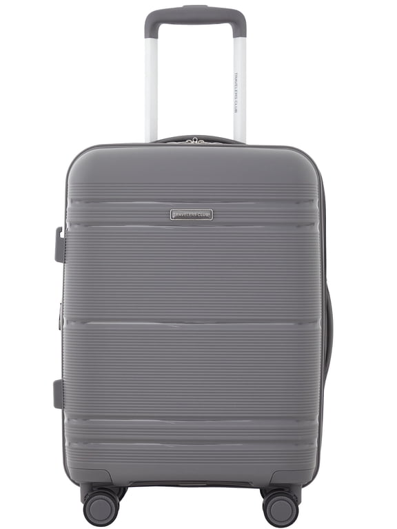 22-inch Expandable Polypropylene Hard Side Rolling Carry-on with 8 wheels, Gray