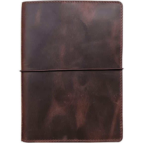 Travelers Notebook Cover with Inner Pockets, Card Slots and Pen Holder, A5 Size, Dark Brown