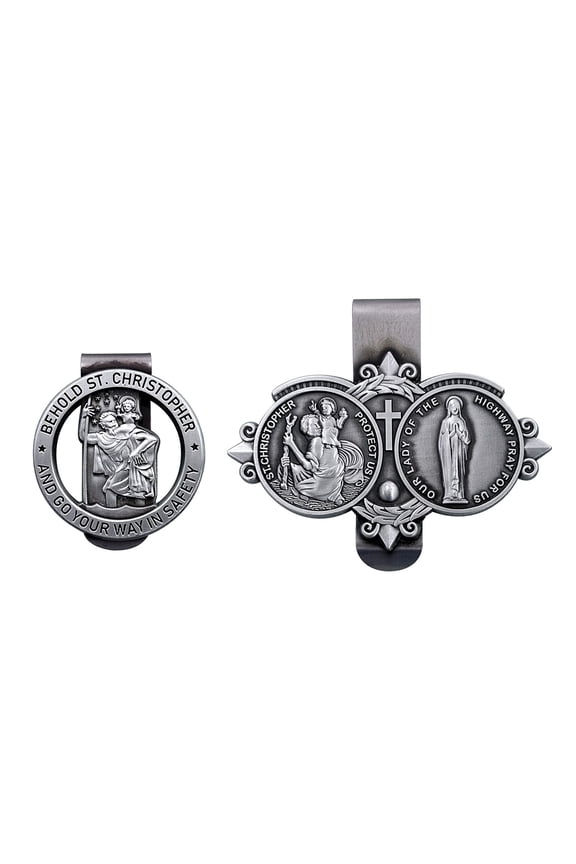 Travelers' Prayer Christophers Clip Religious Benediction Holy Crosses Catholic Button Metal Badge Pin