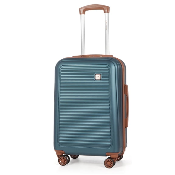 Travelhouse 20" Underseat Hard-Sided Carry-On Luggage, Spinner Wheels,Lightweight Suitcase,Blue