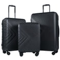 thumbnail image 1 of Travelhouse 3 Piece Hardshell Luggage Set Hardside Lightweight Suitcase with TSA Lock Spinner Wheels 20in24in28in.(Black), 1 of 8